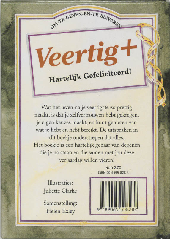 Achterkant van Veertig+ hartelijk gefeliciteerd!