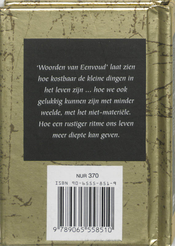Achterkant van Woorden van eenvoud