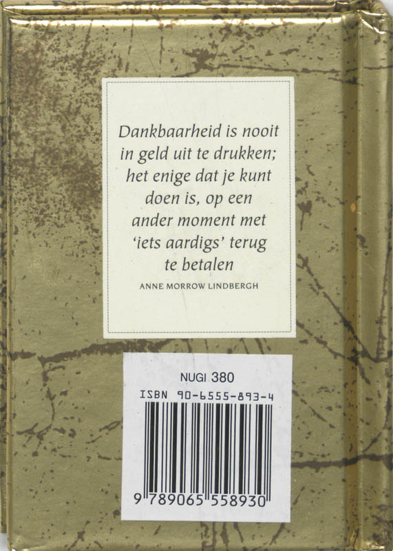 Achterkant van Bedankt voor alles