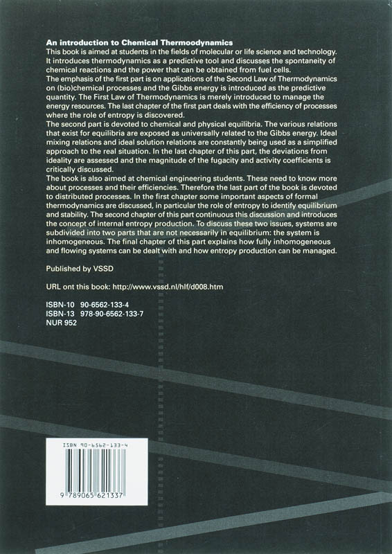 Achterkant van An Introduction to Chemical Thermodynamics
