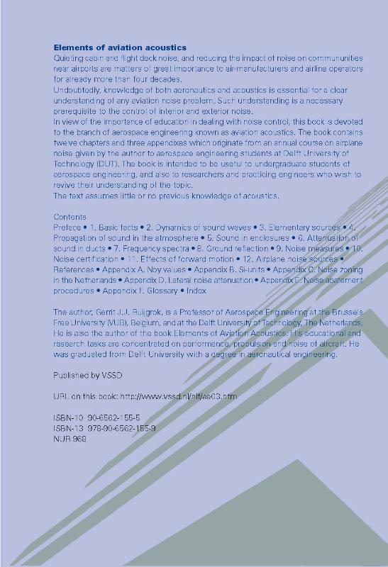Achterkant van Elements of aviation acoustics