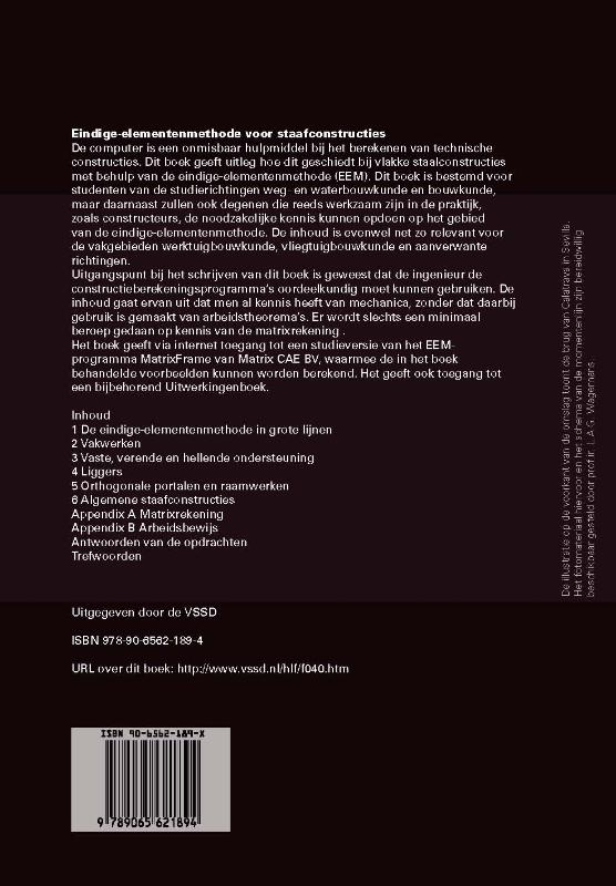 Achterkant van Eindige-elementenmethode voor staafconstructies