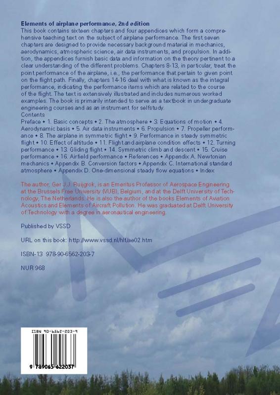 Achterkant van Elements of airplane performance