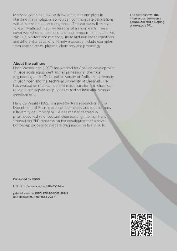 Achterkant van Calculate & communicate with mathcad prime
