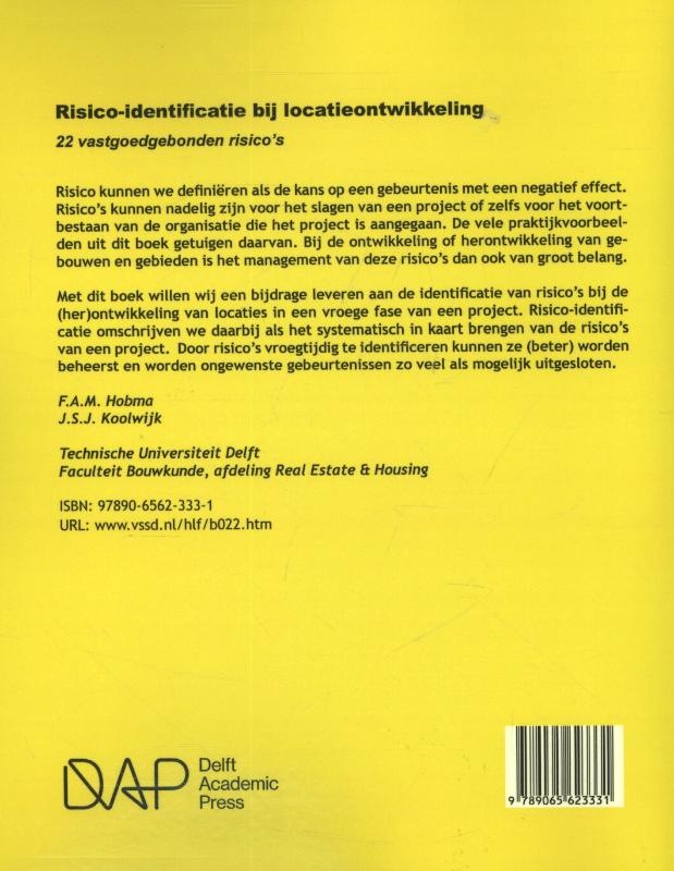 Achterkant van Risico-identificatie bij locatieontwikkeling