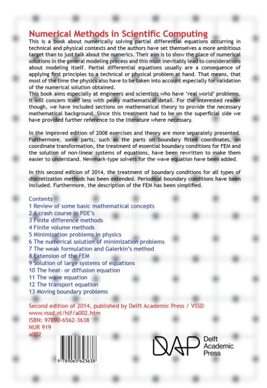 Achterkant van Numerical methods in scientific computing