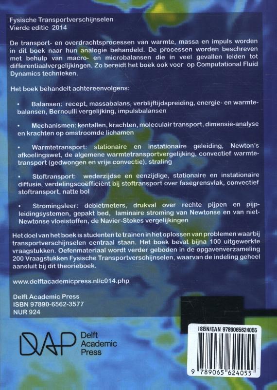 Achterkant van Fysische transportverschijnselen