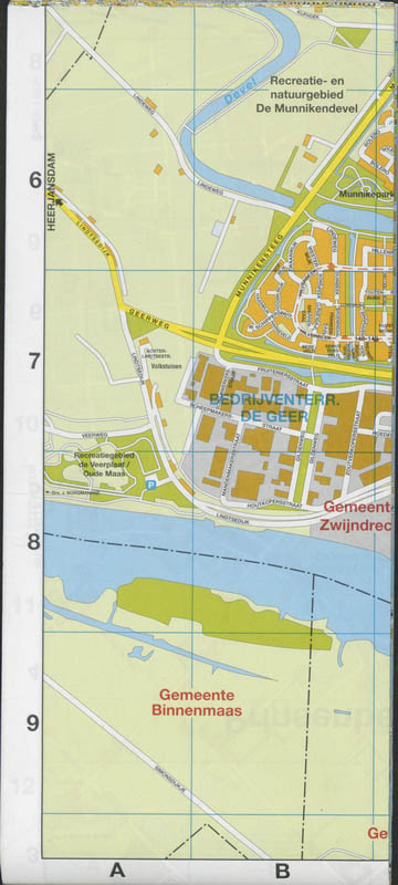 Achterkant van Stadsplattegrond Dordrecht
