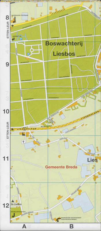 Achterkant van Stadsplattegrond Breda
