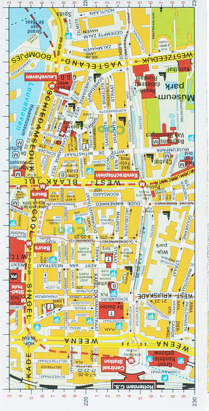 Achterkant van Citoplan centrumplattegrond Rotterdam