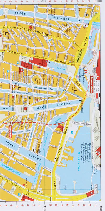 Achterkant van Citoplan uitgebreide centrumkaart Amsterdam