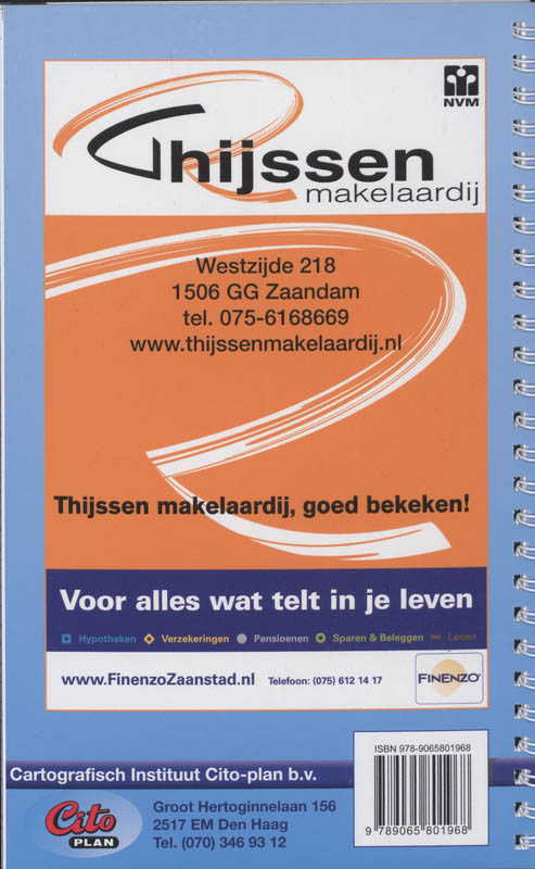 Achterkant van Citoplan stratengids Zaanstad