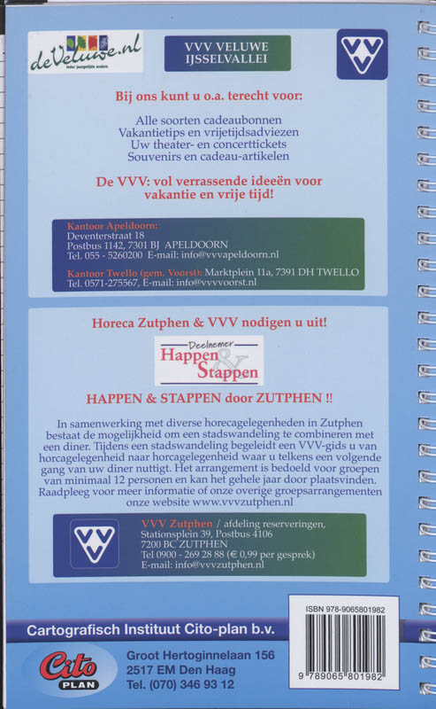 Achterkant van Citoplan stratengids Apeldoorn Deventer Zutphen