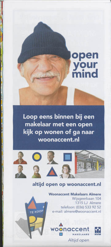 Achterkant van Stadsplattegrond Almere