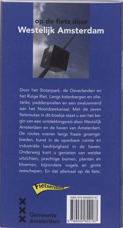 Achterkant van Citoplan Fietsgids Westelijk Amsterdam