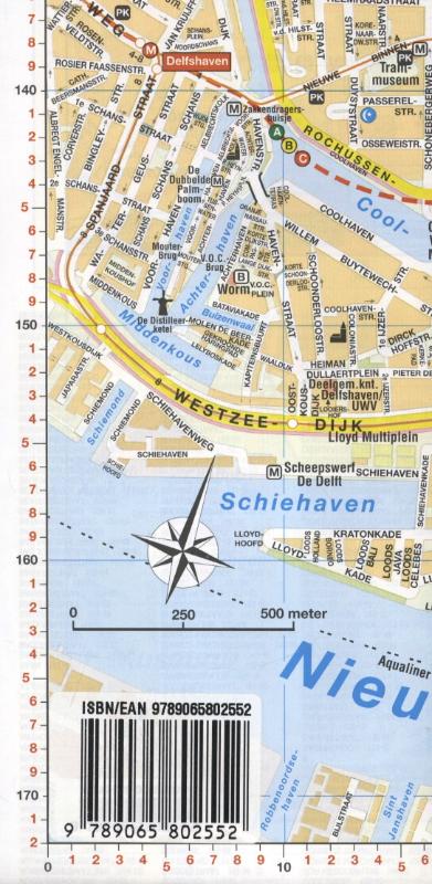 Achterkant van Citoplan centrumplattegrond Rotterdam