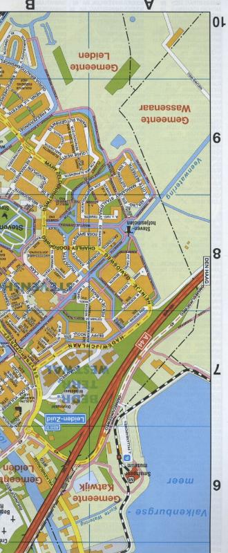 Achterkant van Citoplan stadsplattegrond Leiden