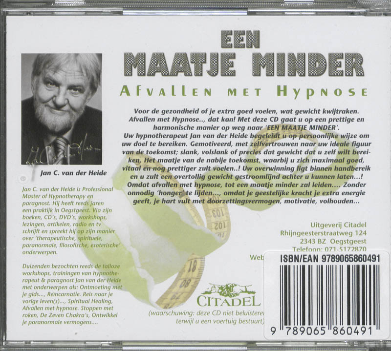 Achterkant van Een maatje minder