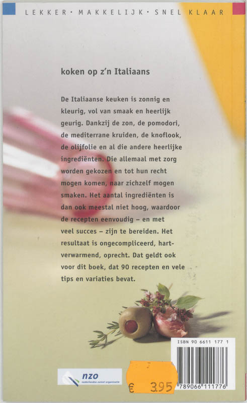 Achterkant van Koken op z'n Italiaans