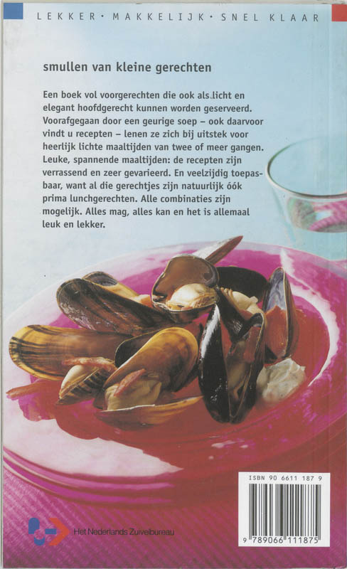 Achterkant van Smullen van kleine gerechten