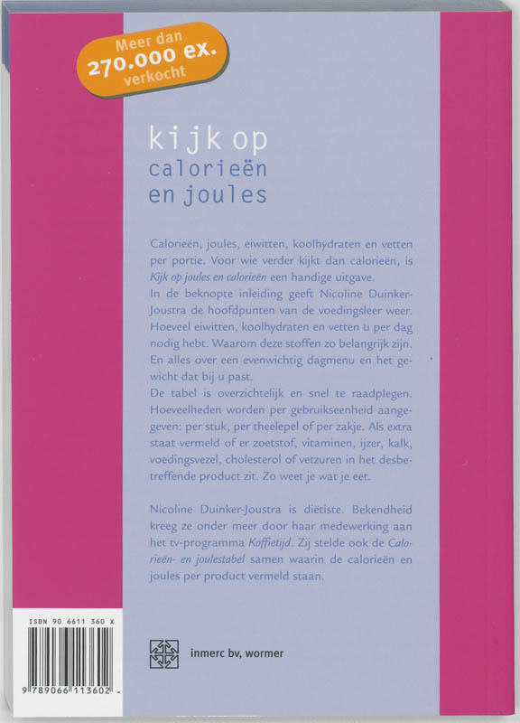 Achterkant van Kijk op calorieen en joules
