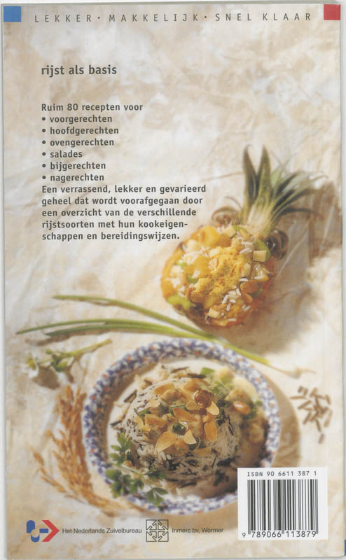 Achterkant van Rijst als basis