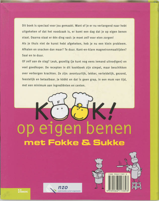 Achterkant van Kook! op eigen benen met Fokke & Sukke