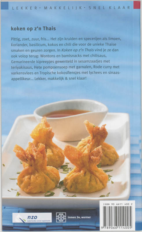 Achterkant van Koken op z'n Thais