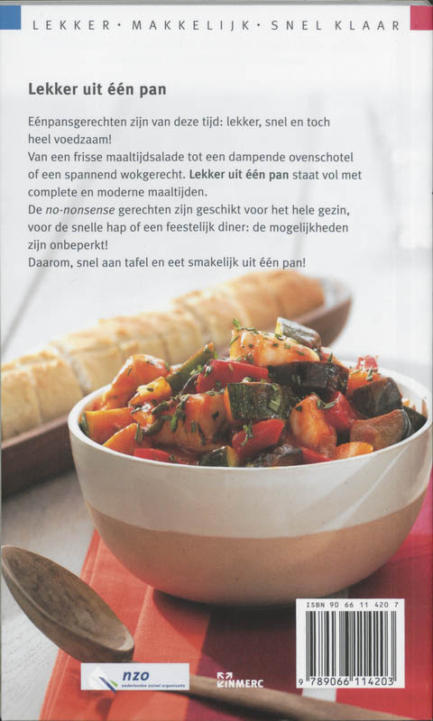 Achterkant van Lekker uit een pan