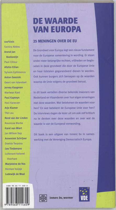 Achterkant van De waarde van Europa