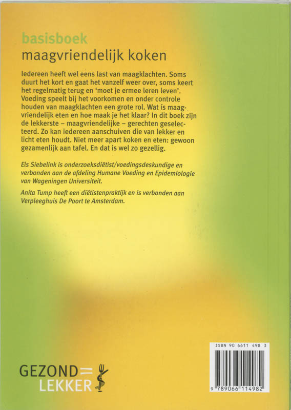 Achterkant van Maagvriendelijk koken
