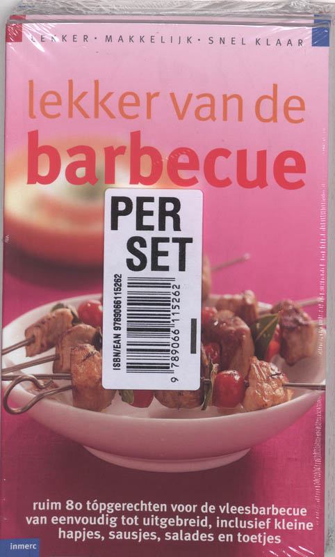 Achterkant van Lekker van de barbecue set 5 ex