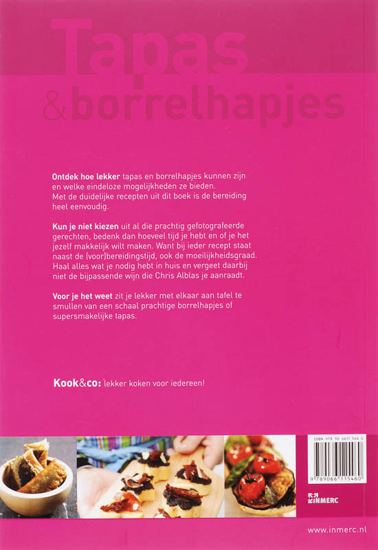 Achterkant van Tapas & borrelhapjes
