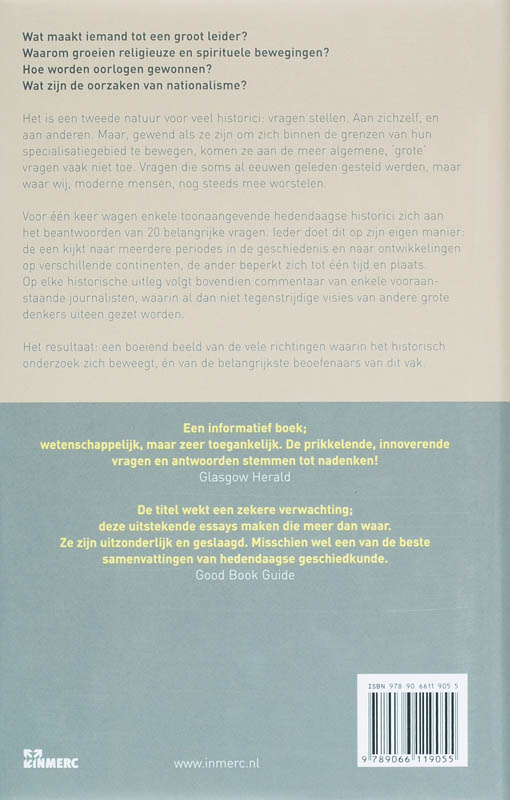 Achterkant van Grote vragen uit de geschiedenis