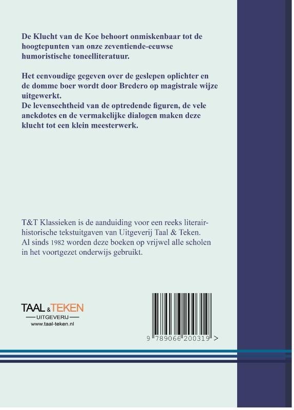 Achterkant van De klucht van de Koe