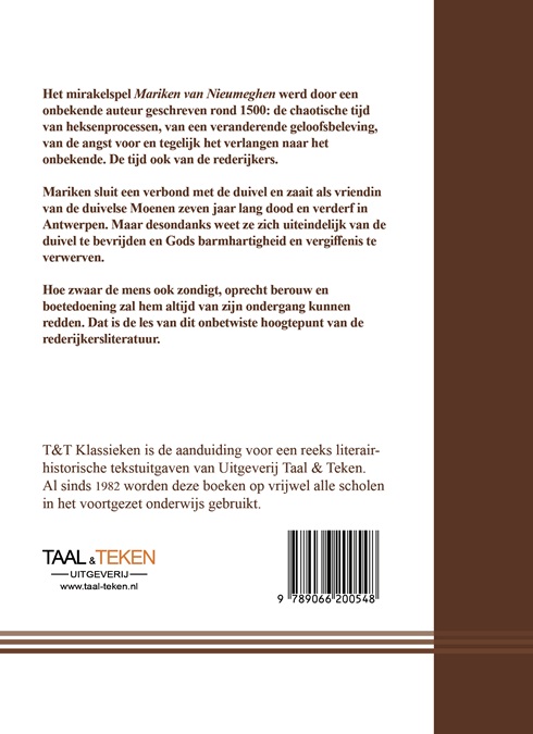 Achterkant van Mariken van Nieumeghen