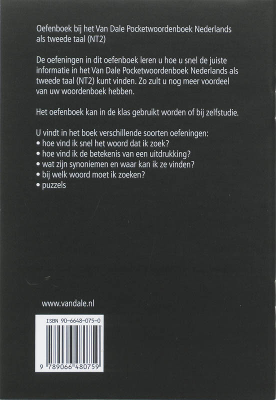 Achterkant van NT2 Oefenboek