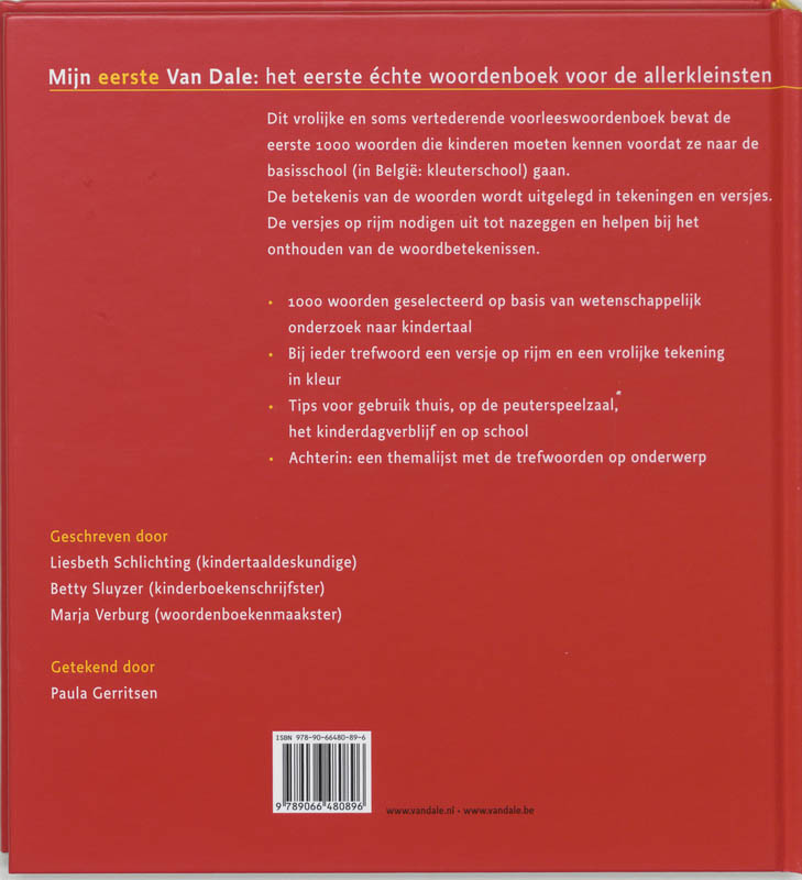 Achterkant van Mijn eerste Van Dale