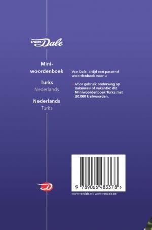 Achterkant van Van Dale miniwoordenboek Turks
