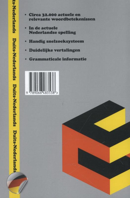 Achterkant van Woordenboek Duits-Nederlands