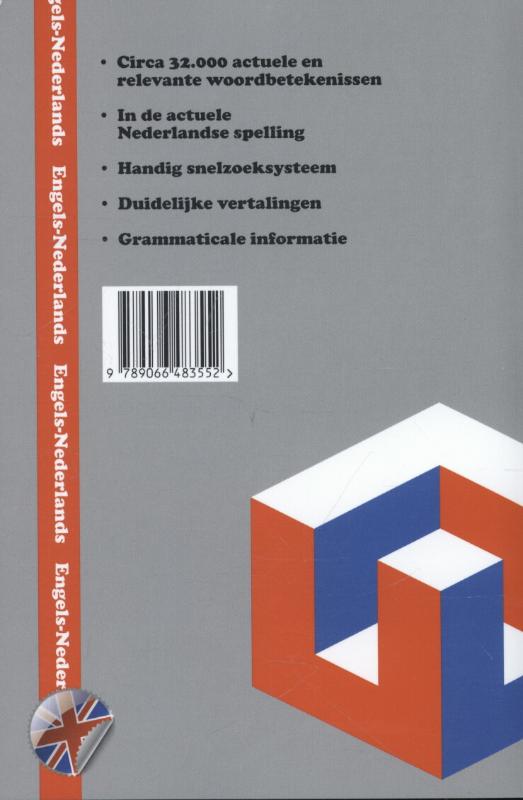 Achterkant van Woordenboek Engels-Nederlands