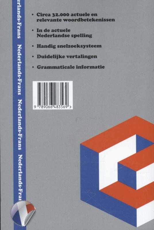 Achterkant van Woordenboek Nederlands-Frans