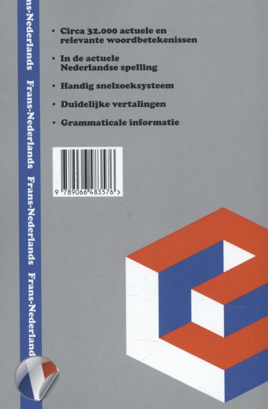 Achterkant van Woordenboek Frans-Nederlands