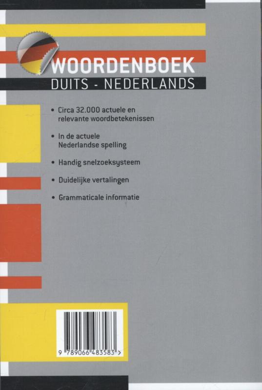 Achterkant van Woordenboek Duits-Nederlands