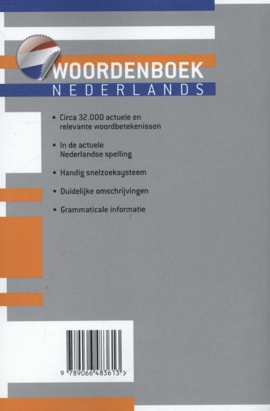 Achterkant van Woordenboek Nederlands