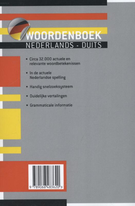 Achterkant van Woordenboek Nederlands-Duits