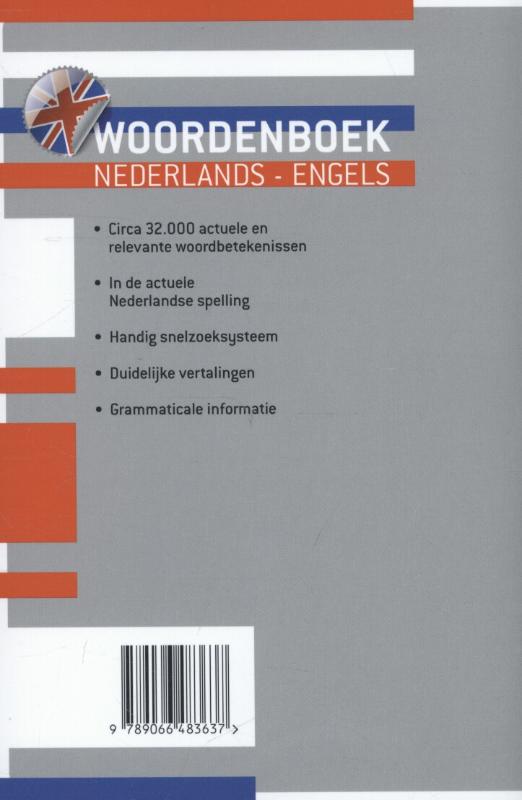 Achterkant van Woordenboek Nederlands-Engels