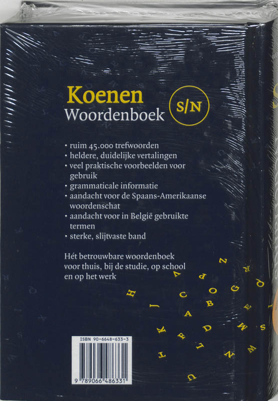 Achterkant van Spaans-Nederlands