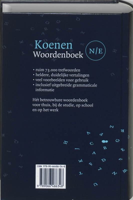 Achterkant van Nederlands-Engels