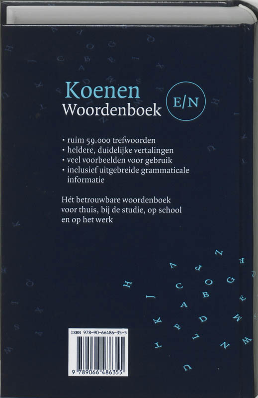 Achterkant van Engels-Nederlands